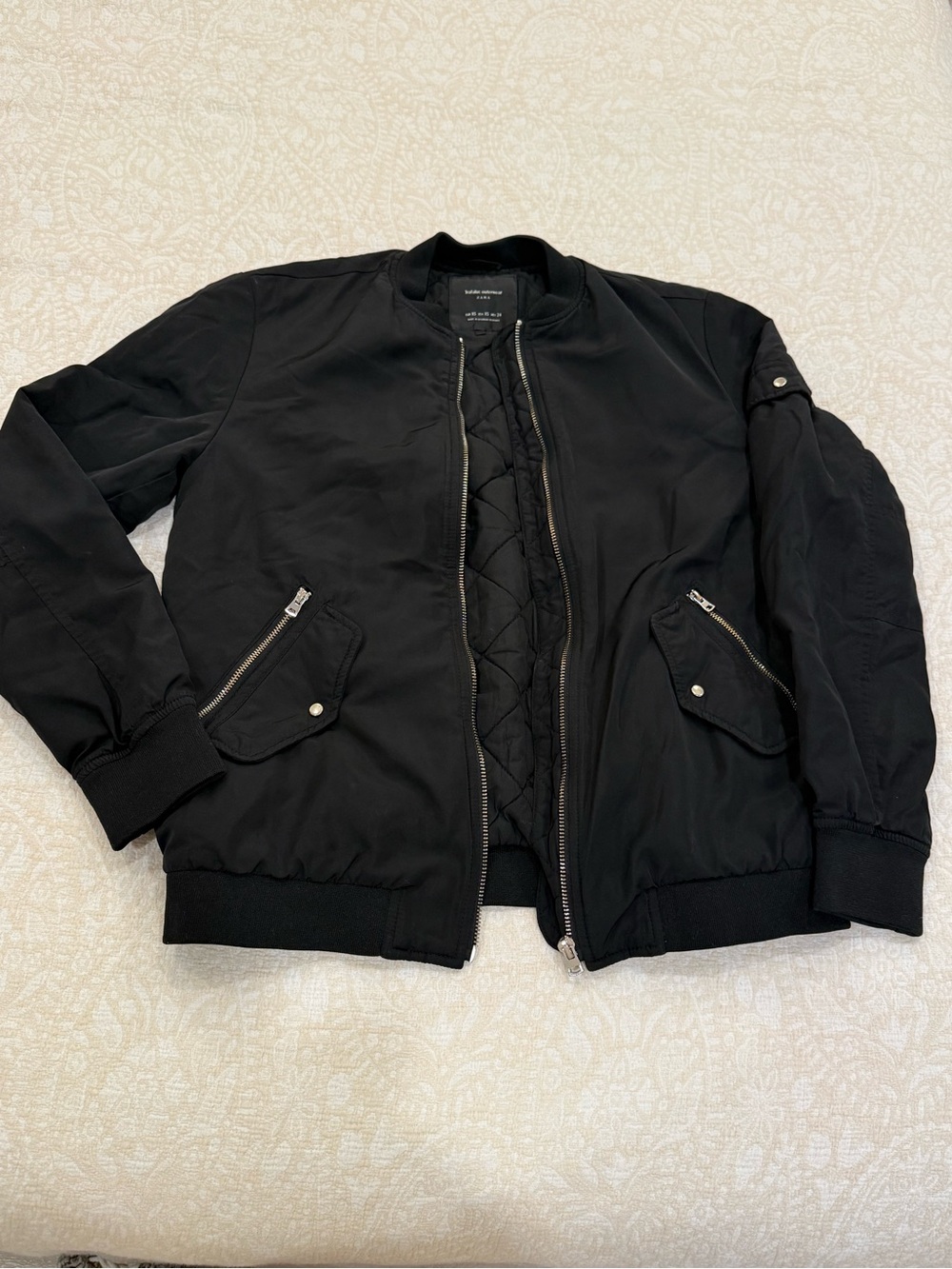 Zara Trafaluc Black Bomber Jacket XS